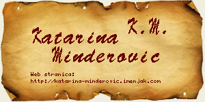 Katarina Minderović vizit kartica